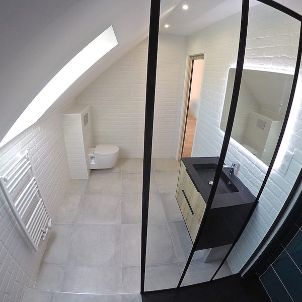 Paroi de douche effet industriel