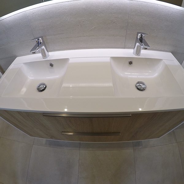 Double vasque 120cm et robinetterie HANSGROHE