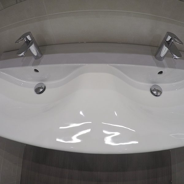 Double vasque DELPHA 120cm, en céramique