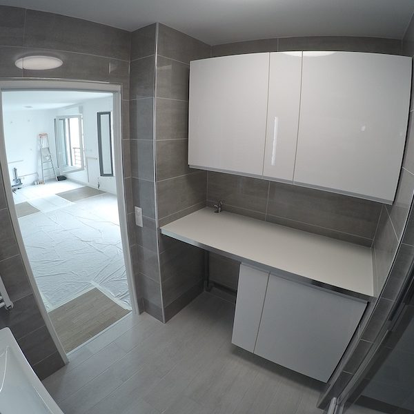 La zone BUANDERIE de la salle de bain !